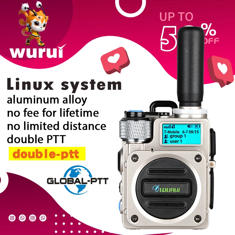 Wurui G6 военный глобальный-ptt (без платформенной платы) POC walkie talkie 4G радиосвязь большой радиосвязи двухстороннее радио Телефон полиция Глобальный Интерком