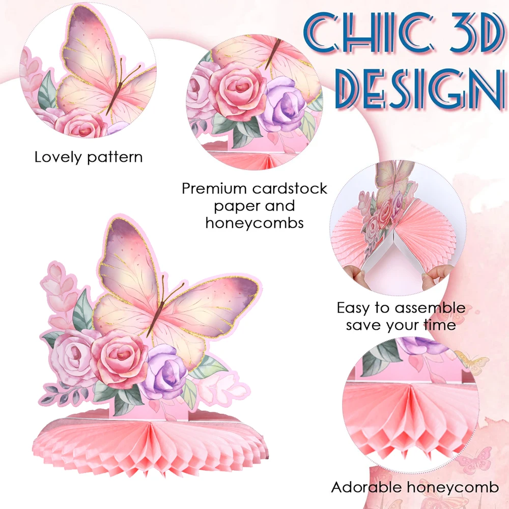 Rngmsi Flower Birthday Table Decorations - 9PCS Wildflower...