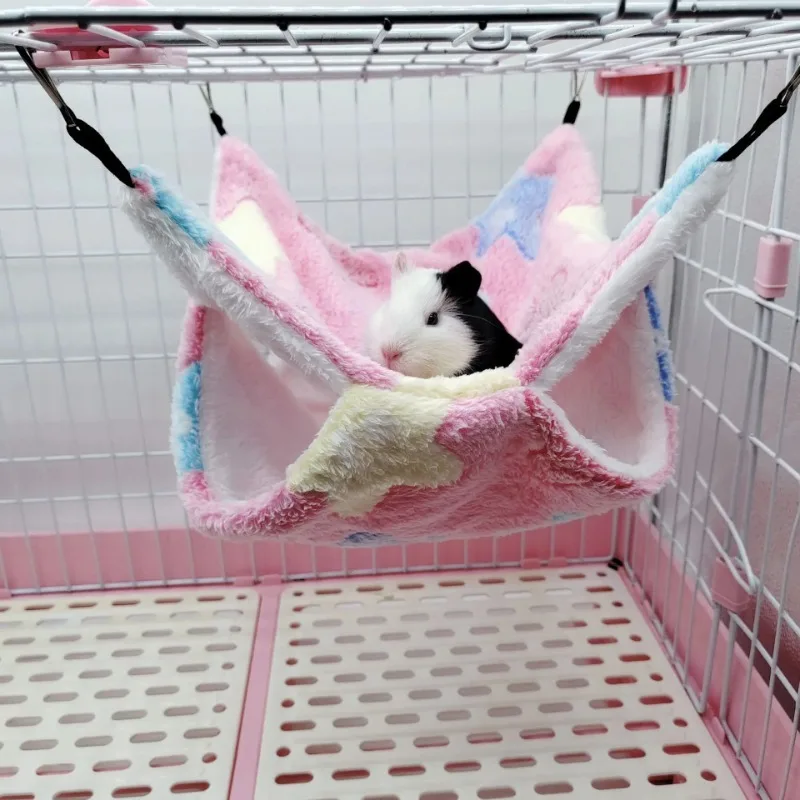 

Hammock For Rats Double Thick Plush Warm Bed For Hamster House Nest Sleeping Bag Hanging Tree Beds Guinea Pig Hamster Cage