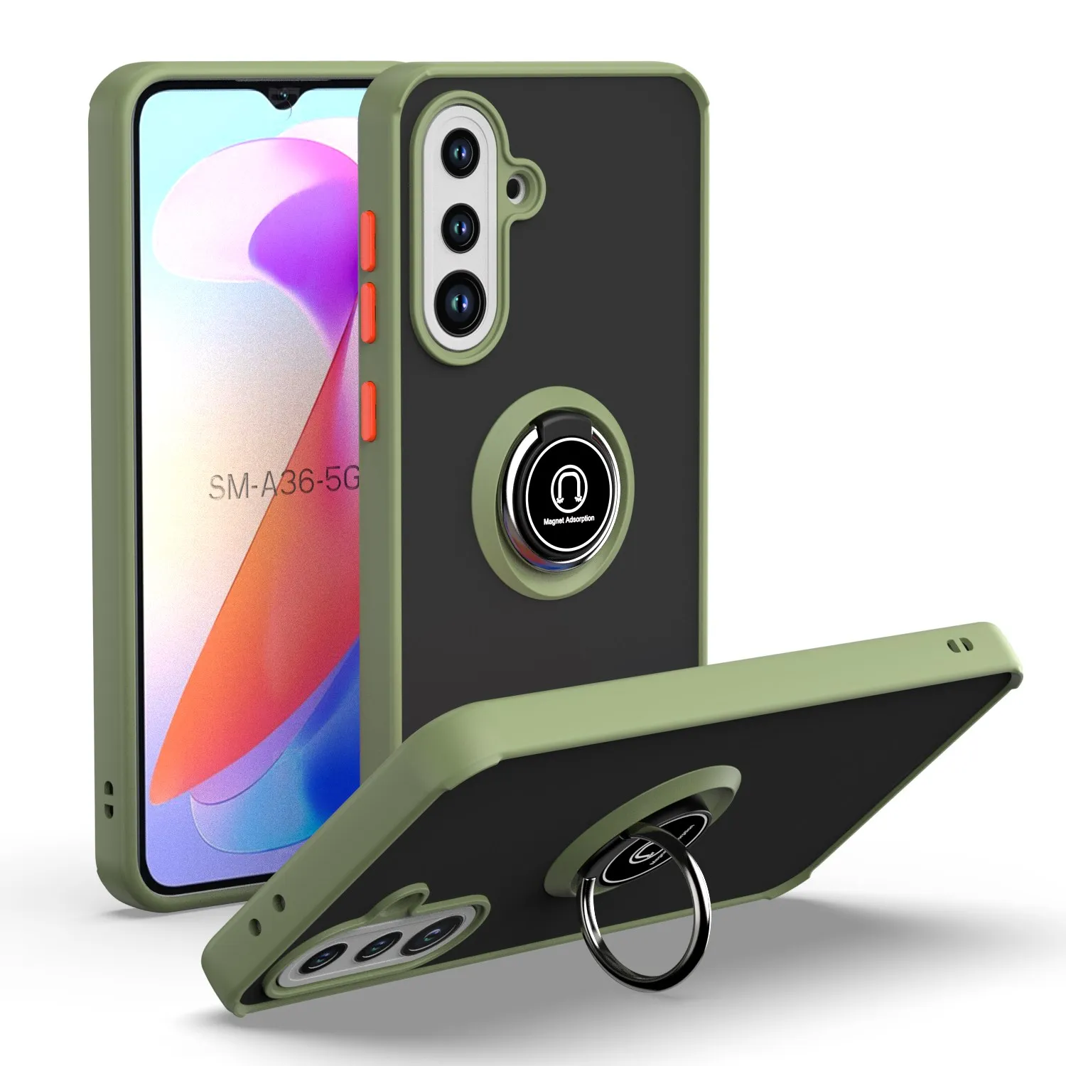 Magnetic Ring Stand Holder Shockproof Phone Case with Enhanced Protection