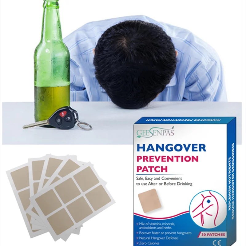 30Pcs/Box Faster Sobriety Anti-hangover Stickers Chinese Medicine Recover Fast or Prevent Hangovers Reduce Alcohol Damage Patch