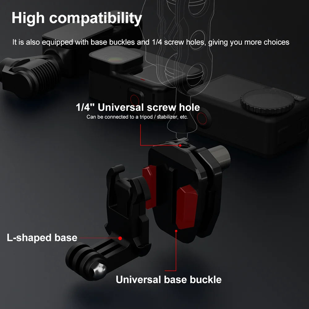 Motorcycle Windshield Clip Mount Aluminum Alloy Holder for GoPro Hero 13 12 11 10 9 AKASO Insta360 SJCAM DJI Osmo Action Camera