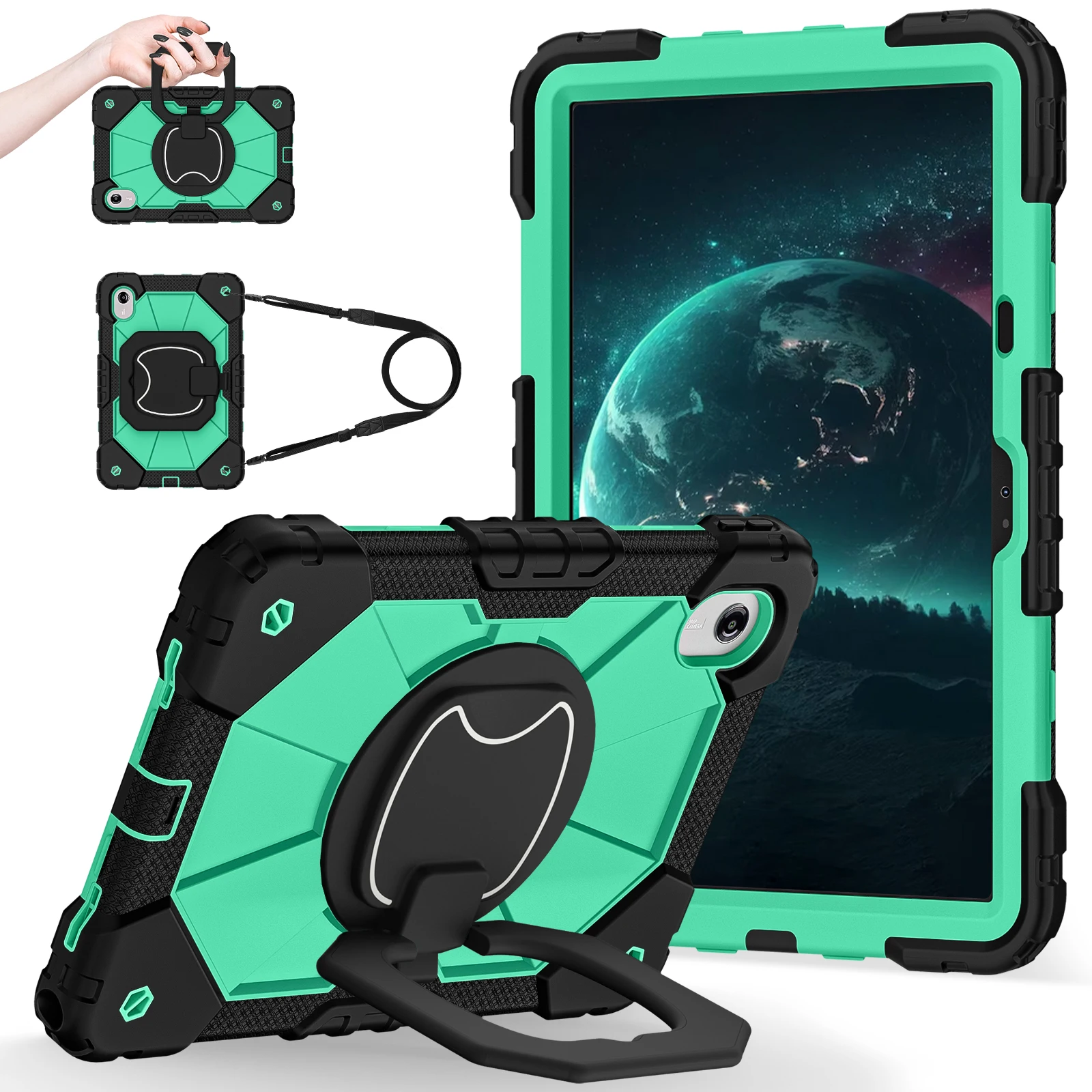 11 Rotating Stand Tablet Cover with Strap - Universal Fit Case