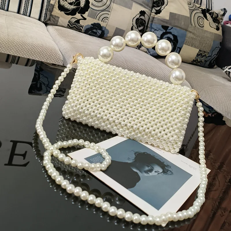 Acquista Borsetta con pochette con perline Borse da sera Borsa per festa di nozze Borse a tracolla con catena in metallo in Italia a partire da 15