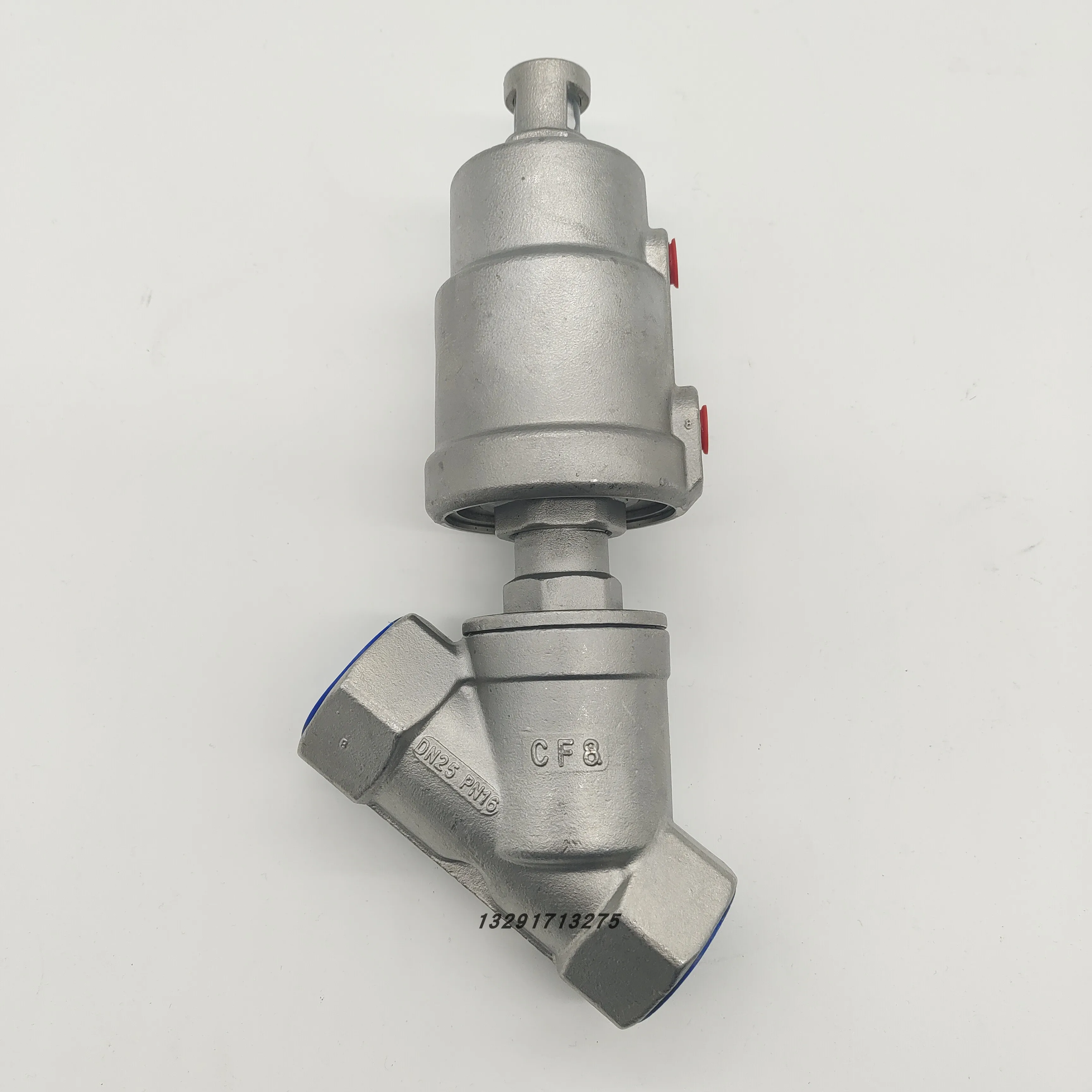 

Angle seat valve 304 pneumatic female thread buckle angle valve flange 4 points high temperature steam angle seat valve