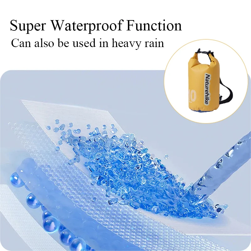 Naturehike Camping waterproof backpack ultra lightweight carrying dry wet separation swimming float bag PVC folding beach bag 4