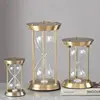 2024 Newest Empty Hourglass Bottle Sand Three Pillars Sandglass Metal European Retro Office Desktop Decorations Sand Clock Timer 1