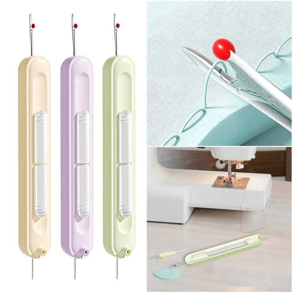 2 in 1 Needle Threader Seam Ripper Needle Threading and Seam Remover Ripper Tool for Hand Sewing Craft Knitting Quilting