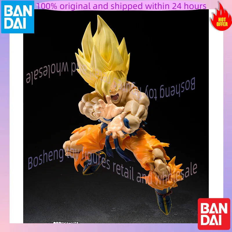 오리지널 반다이 S.H.Figuarts Shf 슈퍼 사이어인 손오공 전설적인 슈퍼 사이어인 베스트 셀렉션 드래곤 볼 Z 피규어 모델 장난감