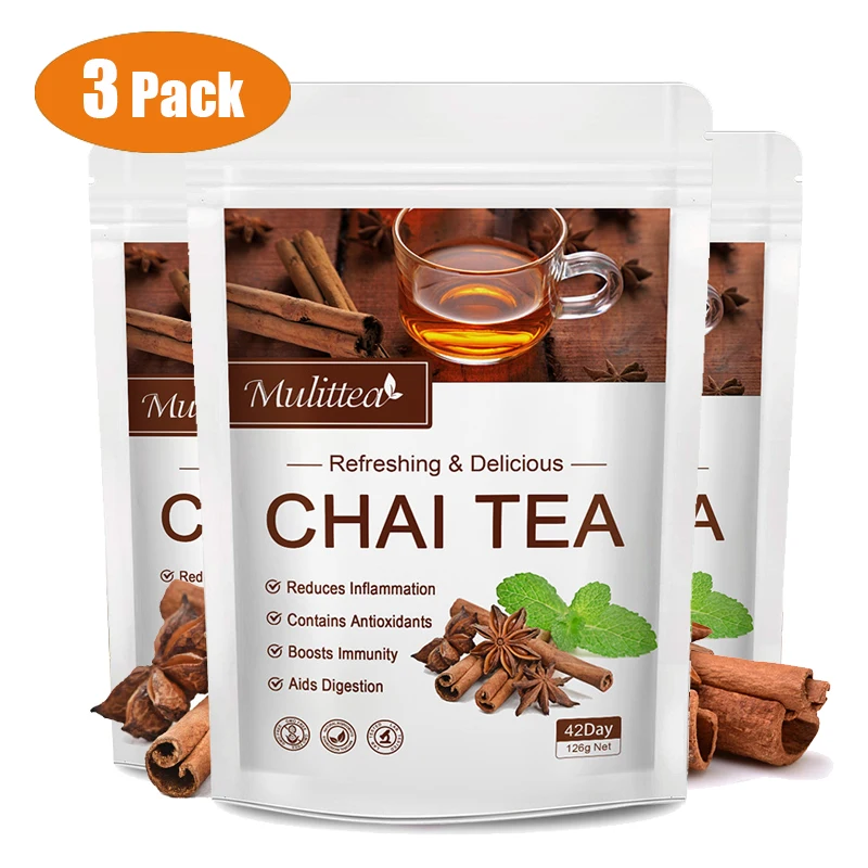 Mulittea Natural Organic Chai Tea Bags Herbal Dispel Cold Improve Immunity AntiInflammation