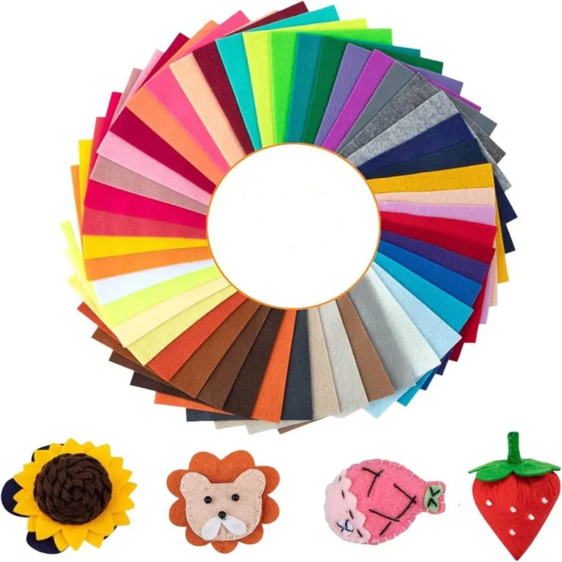 Craft Felt Fabric Sheet Set Mixed Color Nonwoven Needlework Felt Cloth For Kids Sewing Scrapbooking DIY Patchwork Quilting 40Pcs felt fabric sheet