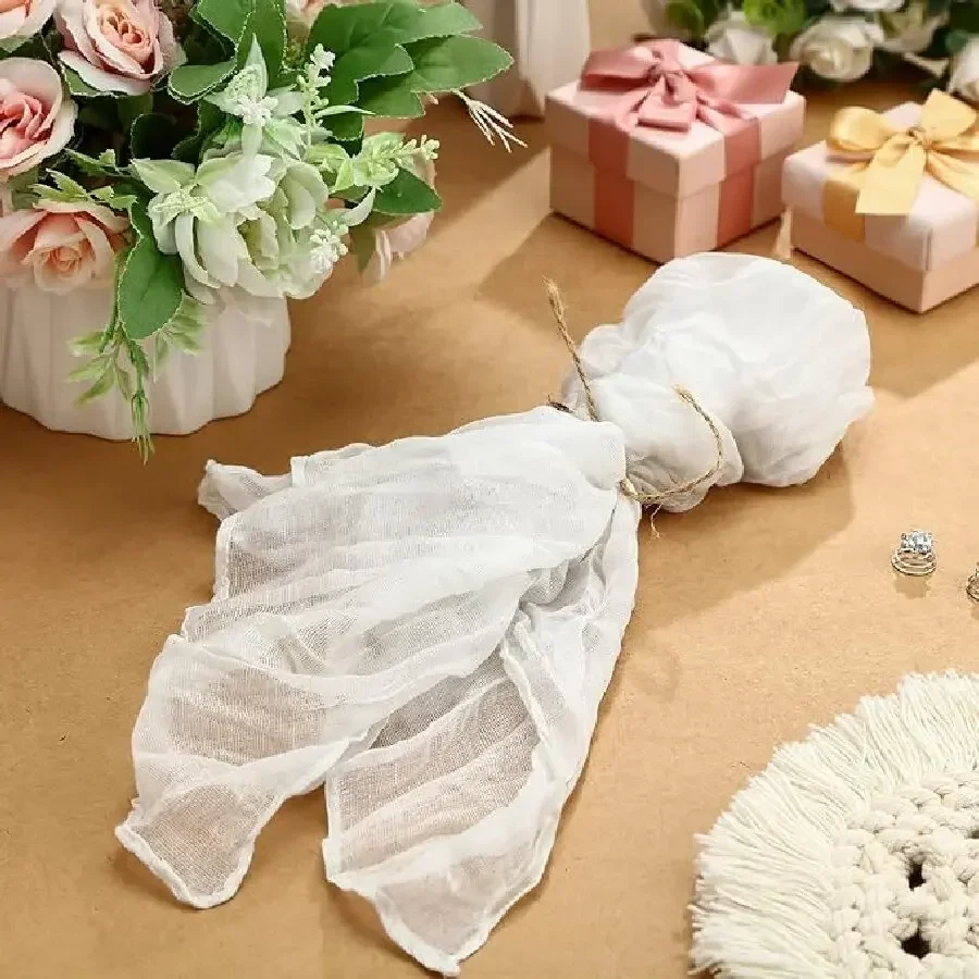 Sage Green Napkins Boho Gauze Serving Table Decor Dinner Towel Cocktail Wedding Thanksgiving Easter Decoration 60Pcs 50x50cm