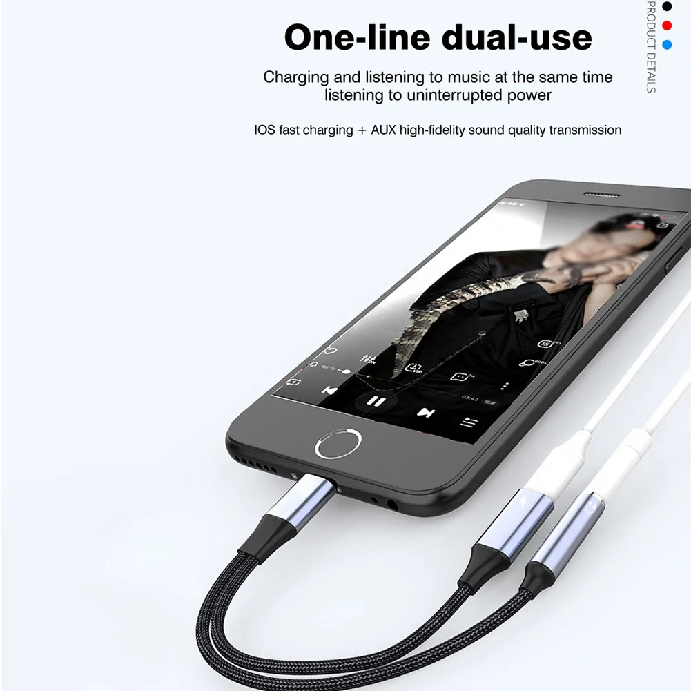 타입 C 2 in 1 스플리터 케이블 USB C 충전 및 3.5mm AUX 오디오 잭 헤드폰 어댑터 와이어 (안드로이드, 아이폰 17, 16, 15, 노트북용)