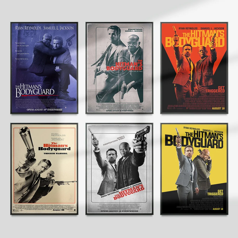 

The Hitman's Bodyguard Movie Print Art Poster Film Wall Stickers Canvas Painting Video Room Cinema Decor