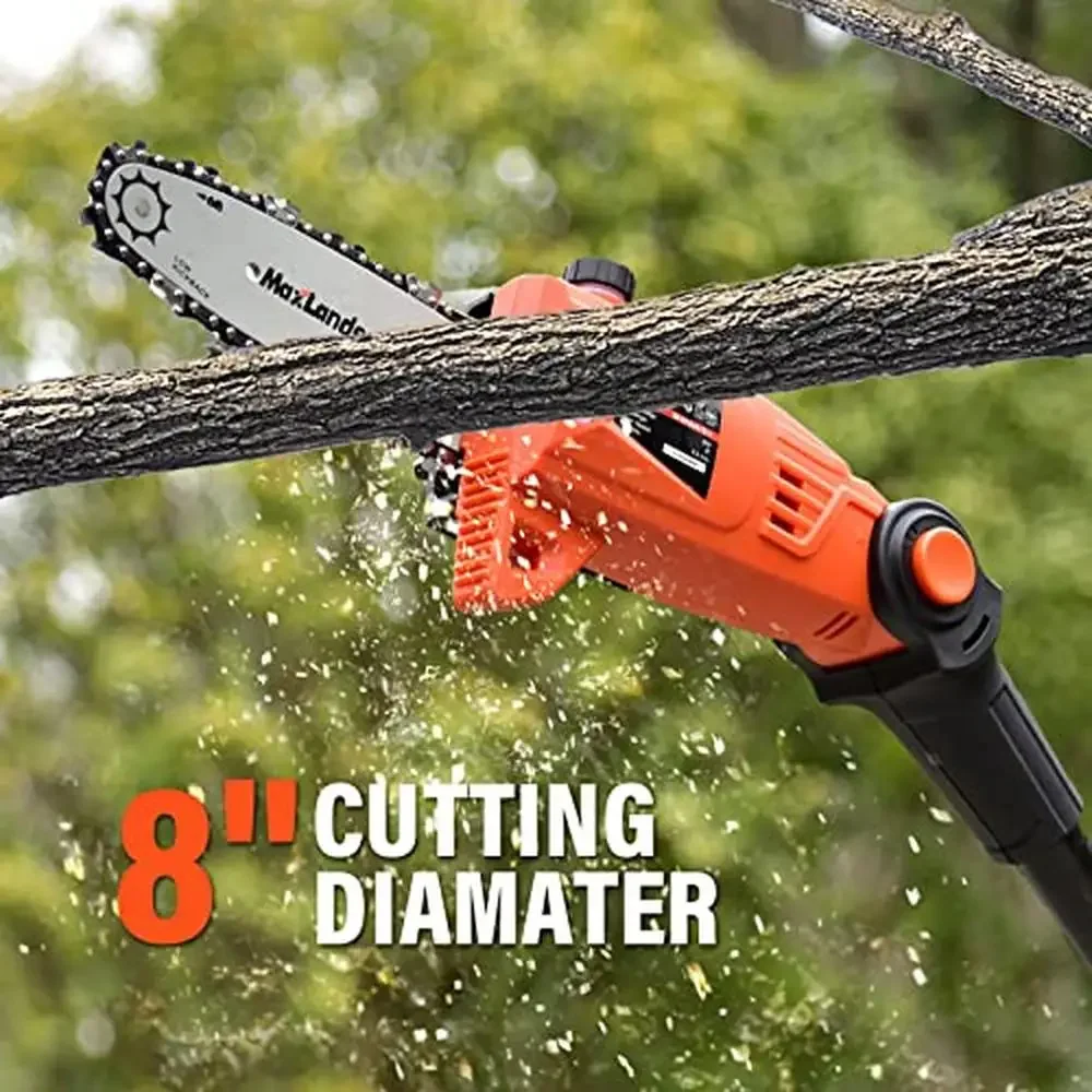 Cordless Pole Saw 20V Power Chainsaw Tree Trimming Telescoping Adjustable Head Pole Electric Tool-Free Installation Fast Pruning