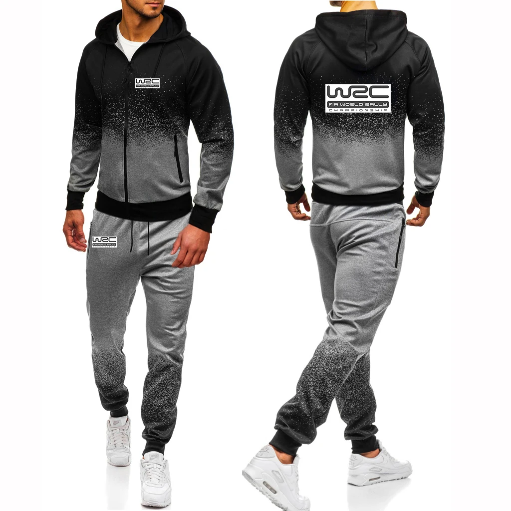 

World Rally Championship WRC 2023 New Men Spring Autumn Print Harajuku Zip Jacket Sport Gradient Hoodie Casual Sweatpant Suit