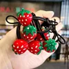 2Pcs Shiny Strawberry Hair Accessories Children Rubber Bands Scrunchies Elastic Hair Bands Girls Headband Decorations Ties Gum 2