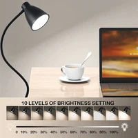 38 LED Desk Lamp 3 Color Modes 10 Brightness Dimmer Reading Light Auto Off Timer Desk Light Flexible Gooseneck Clip Book Light 2