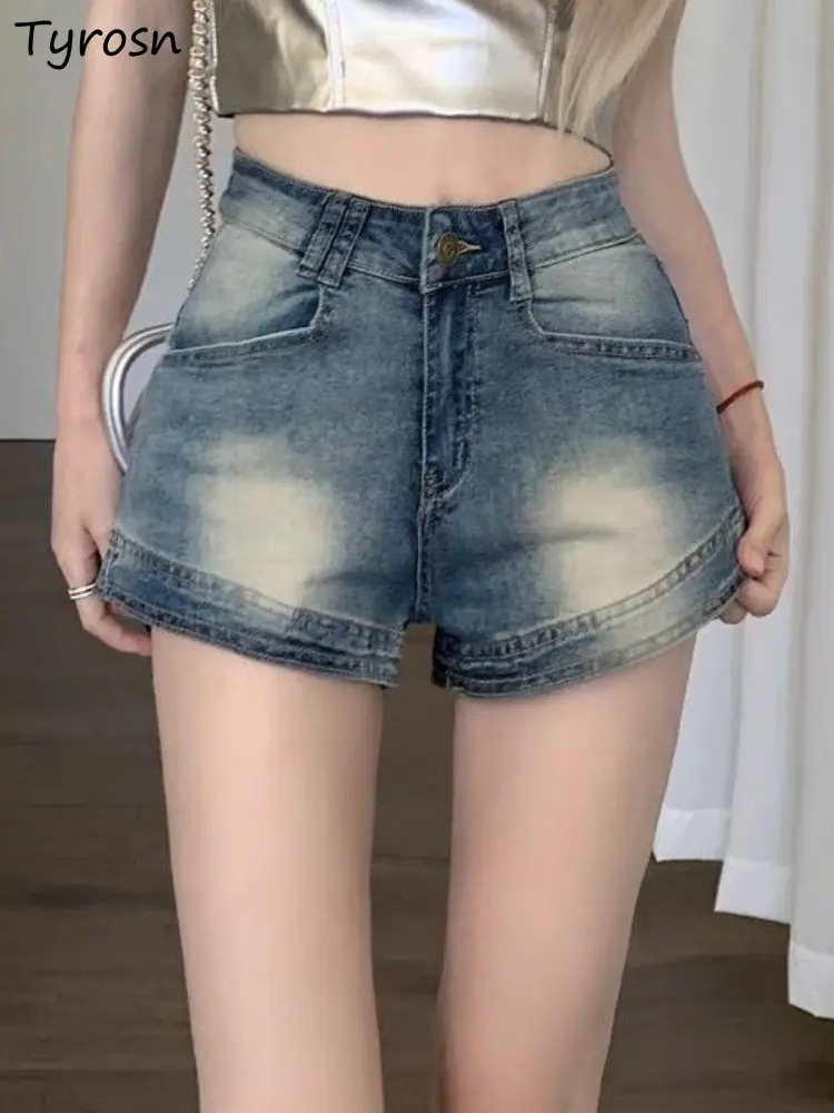

Shorts Women Retro Design Slim Sexy Denim All-match Summer Korean Style Hot Girls Washed Daily Streetwear Causal Popular Simple