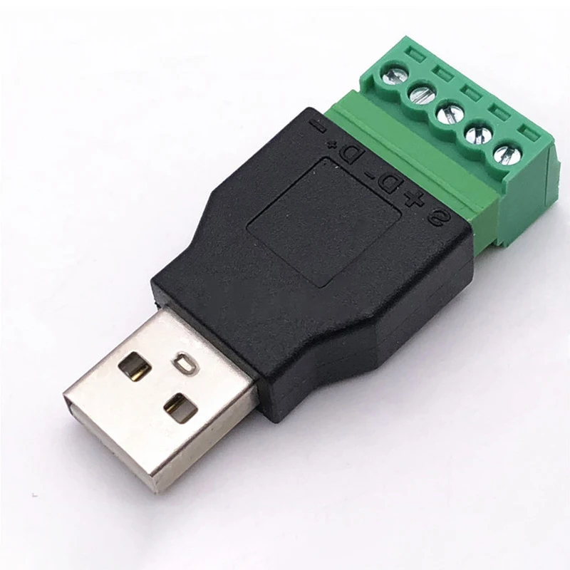 1Pcs USB 2.0 유형 남성 여성 회전 5Pin 터미널 USB 회전 터미널 용접 플러그 방지 USB 플러그 남성 헤드 여성 헤드 커넥터