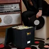 Vinyl Record Storage Box for up to 50+ 12-Inch Albums, Records Crate, LP Album Storage, Fabric Storage Boxes with Lids 2