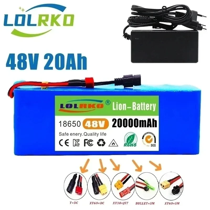

13S3P 48V 20000mAh 20Ah Lithium-ion Battery Pack with 1000W BMS for 54.6V E-bike Electric Bicycle Scooter