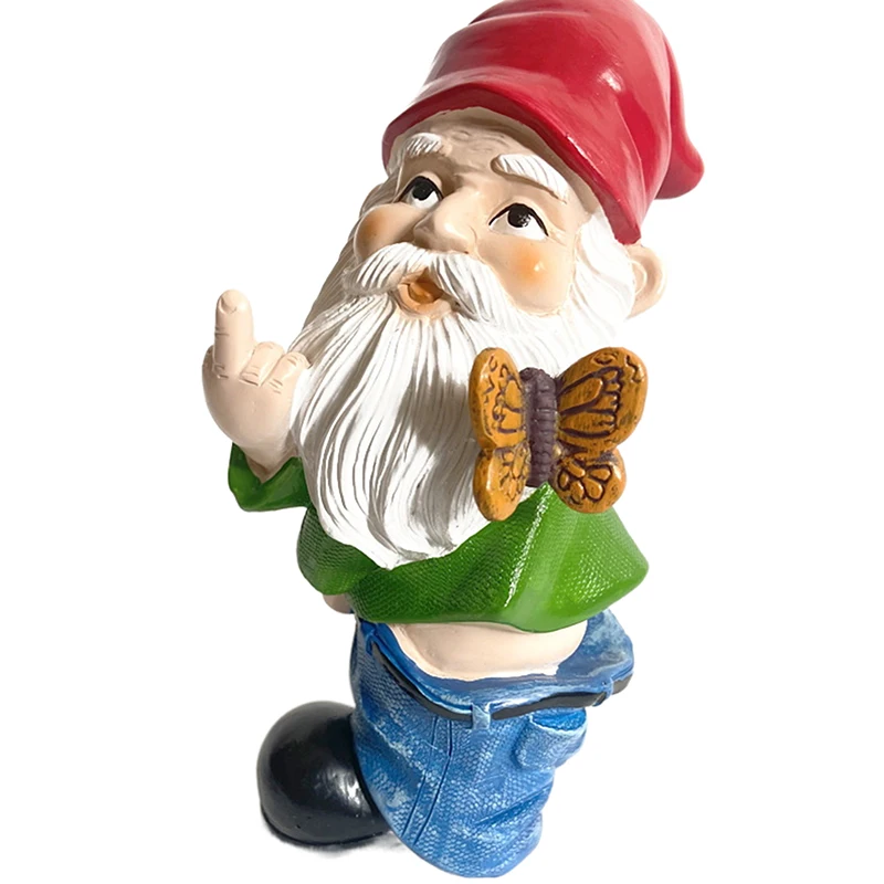 Micro Middle Finger Gnome Statue Erect Middle Finger Provocative Gnome Landscape Garden Decoration Resin Garden Figurines resin ornaments garden statue garden decoration resin statue resin handicraft ornaments resin ornament