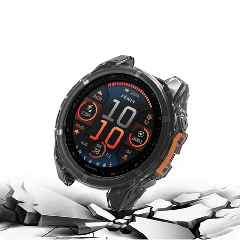 Garmin Fenix 8 Soft TPU Protective Case - Anti-Scratch Bumper Cover Accessories