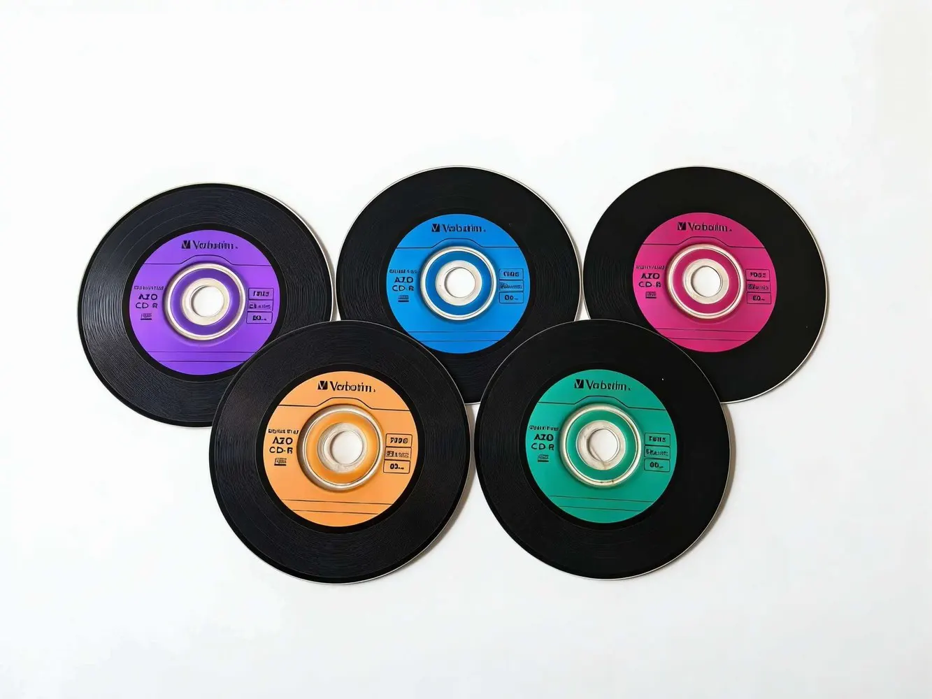 Digital Vinyl AZO CD-R Disc Blank Blue CD Disk Azo CDR Music CD Discs 80min 700MB 52X 10Pcs/Lot Five Colors