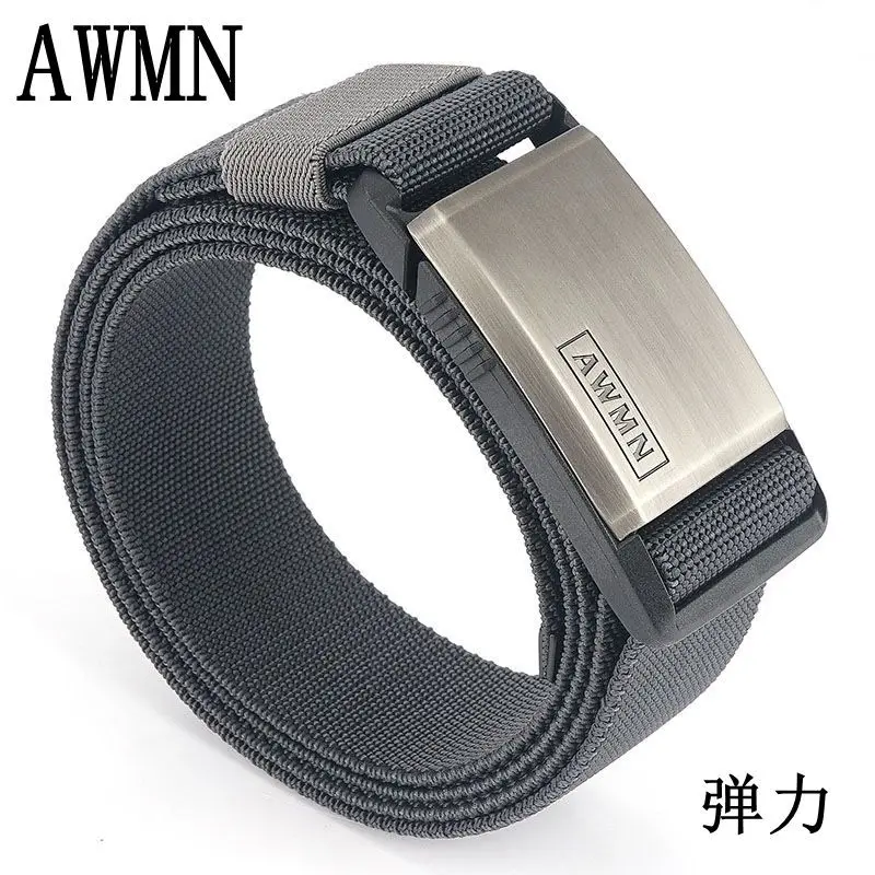 2022 Fashion Nylon Belt Metal Magnetic Buckle Adjustable Belts For Men Military Combat Elastic Belts High Quality Wear-resistant