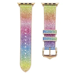 Premium Shiny Sports Silicone Watch Bracelet Strap - S10 - 46 42 44 45 49MM (Rainbow)