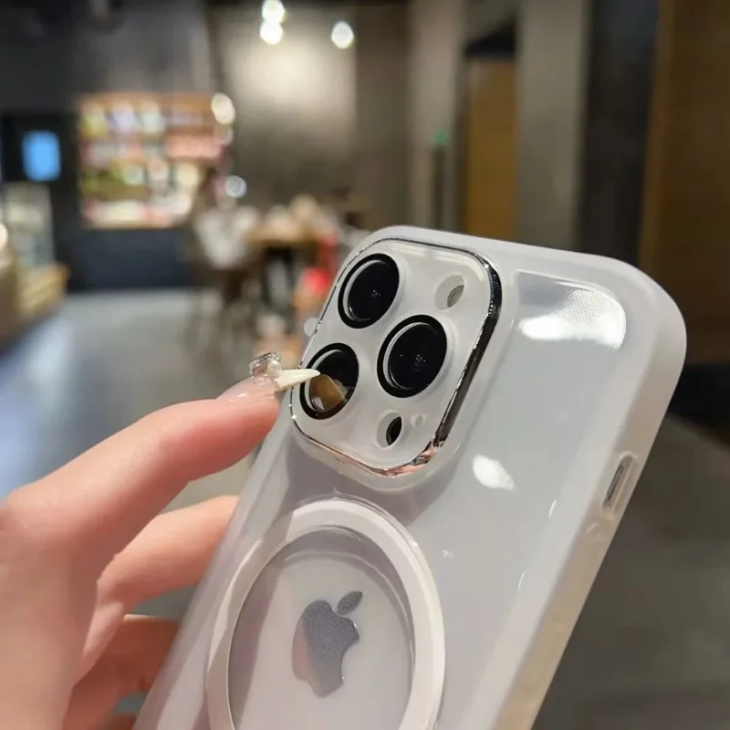 Original transparent Magsafe Lens Protective Case For iPhone 14 Plus 13 12 11 Pro Max Magnetic Wireless Charging TPU_voghion.com