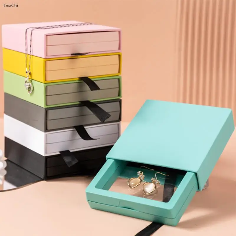 Dustproof Pe Film Jewelry Storage Box Necklace Bracelet Holder Ring Pendant Earring Antioxidant Case Jewelry Display Boxes 10pcs