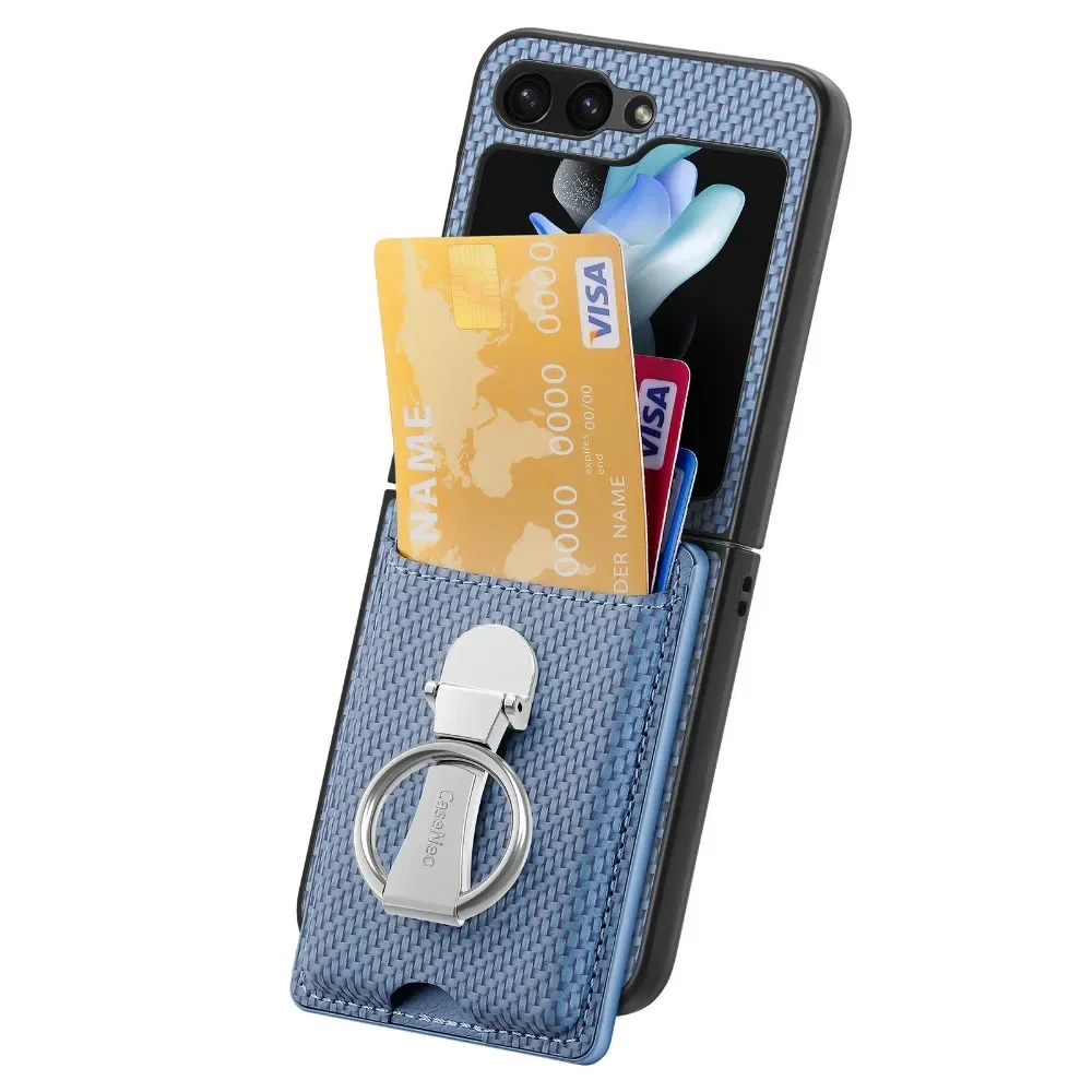 Ring-Kartenhalter-Brieftaschen-Flip-Handyhülle für Samsung Galaxy Z Flip 8 7 6 5 4 3 Flip7 Flip6 Flip5 Flip4 Flip2 5G PU-Leder-Cover – Detail 22