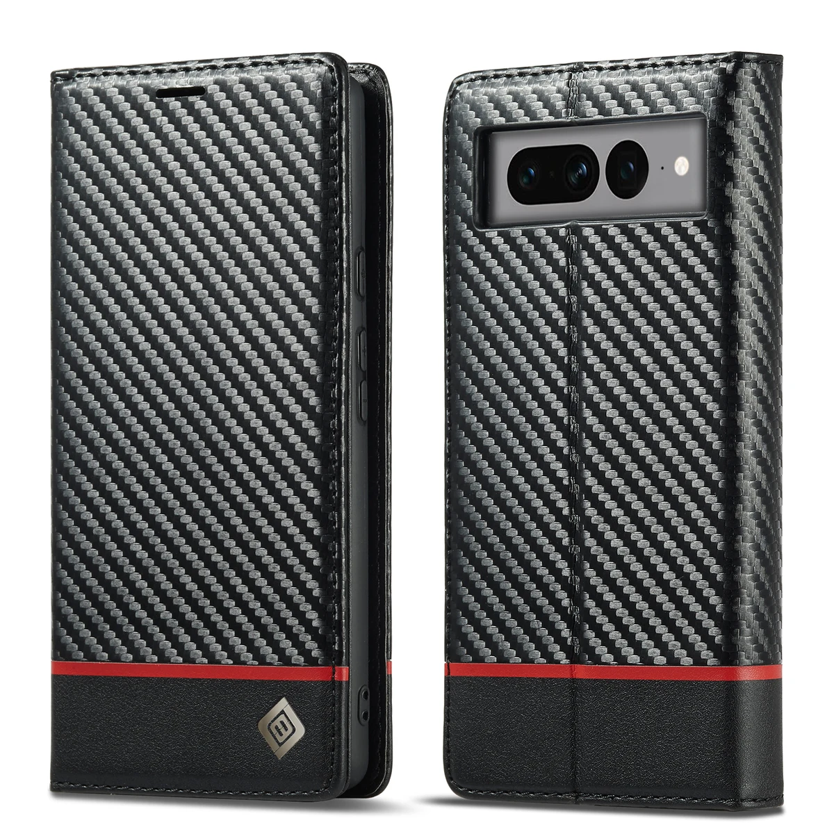 Carbon Fiber Leather Case for Google Pixel 10 9 Pro XL 10A 9A 8 7 6 Pro 7A 10Pro 9Pro Business Flip Cover Card Slot Phone Wallet — view 6