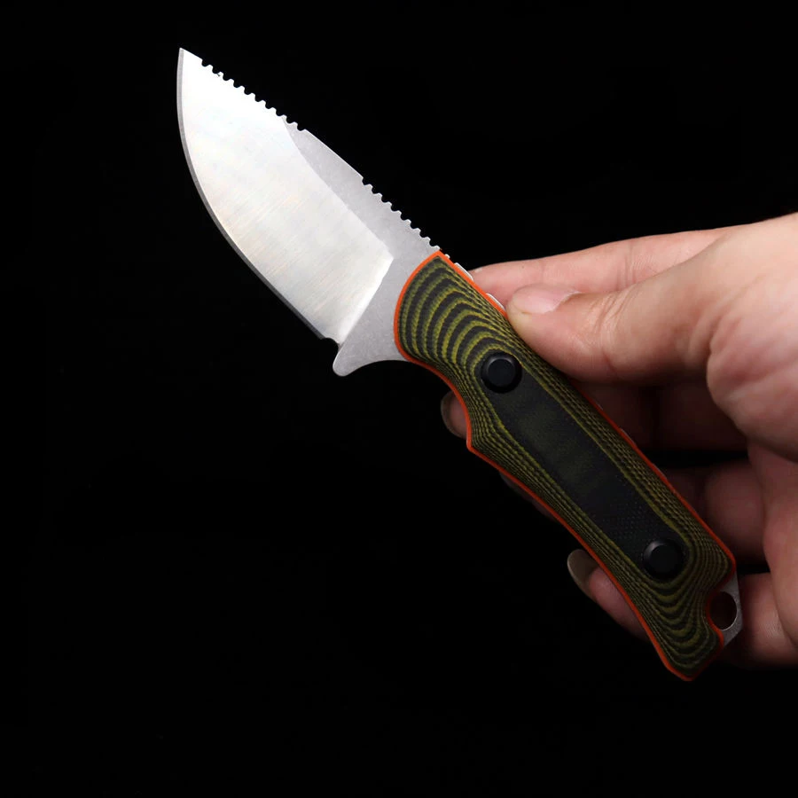 

Dual Color G10 Handle BM 15017 Tactical Straight Knife Outdoor Portable Fishing Survival Knives Self-defense EDC Tool