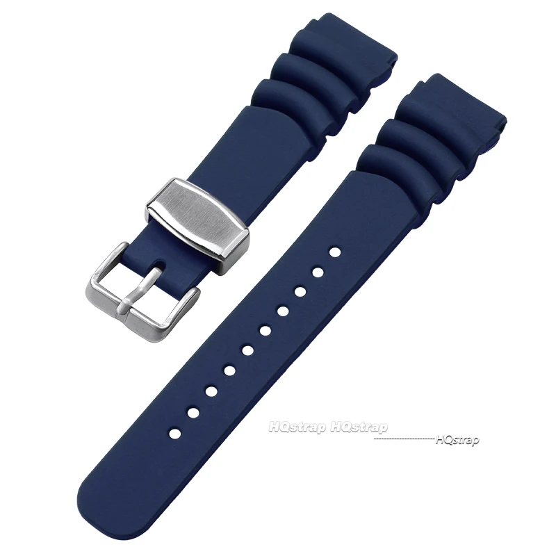 Richie Strap]Fibbia cinturino cinturino cinturino orologio subacqueo in gomma nera 24 mm x 8 mm adatto per Divas 'Dream (argento