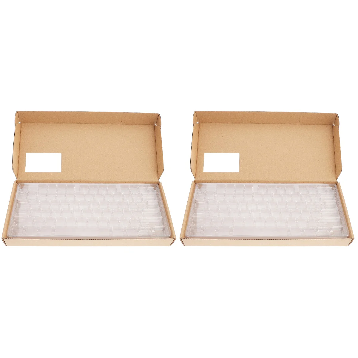 

2 Sets Keycap Box 3-layer Organizer Case Keyboard Caps Holder Transparent Accessories Mechanical Keyboards
