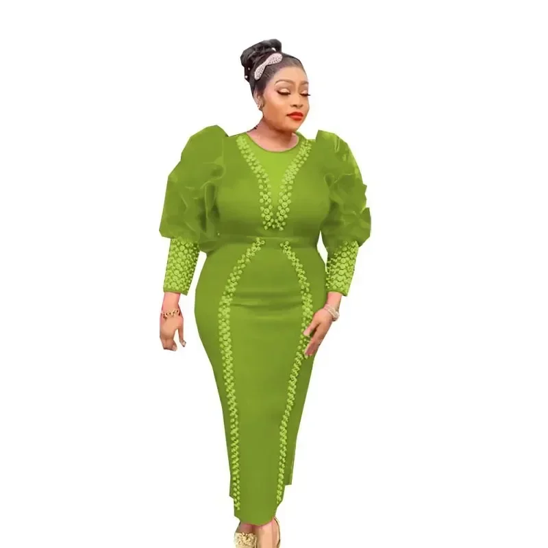 2025 African Dresses For Women Diamonds Femme Dashiki Abaya Maxi Dress Africa Clothes Dashiki Ankara Embroidered Flares Dresses 4