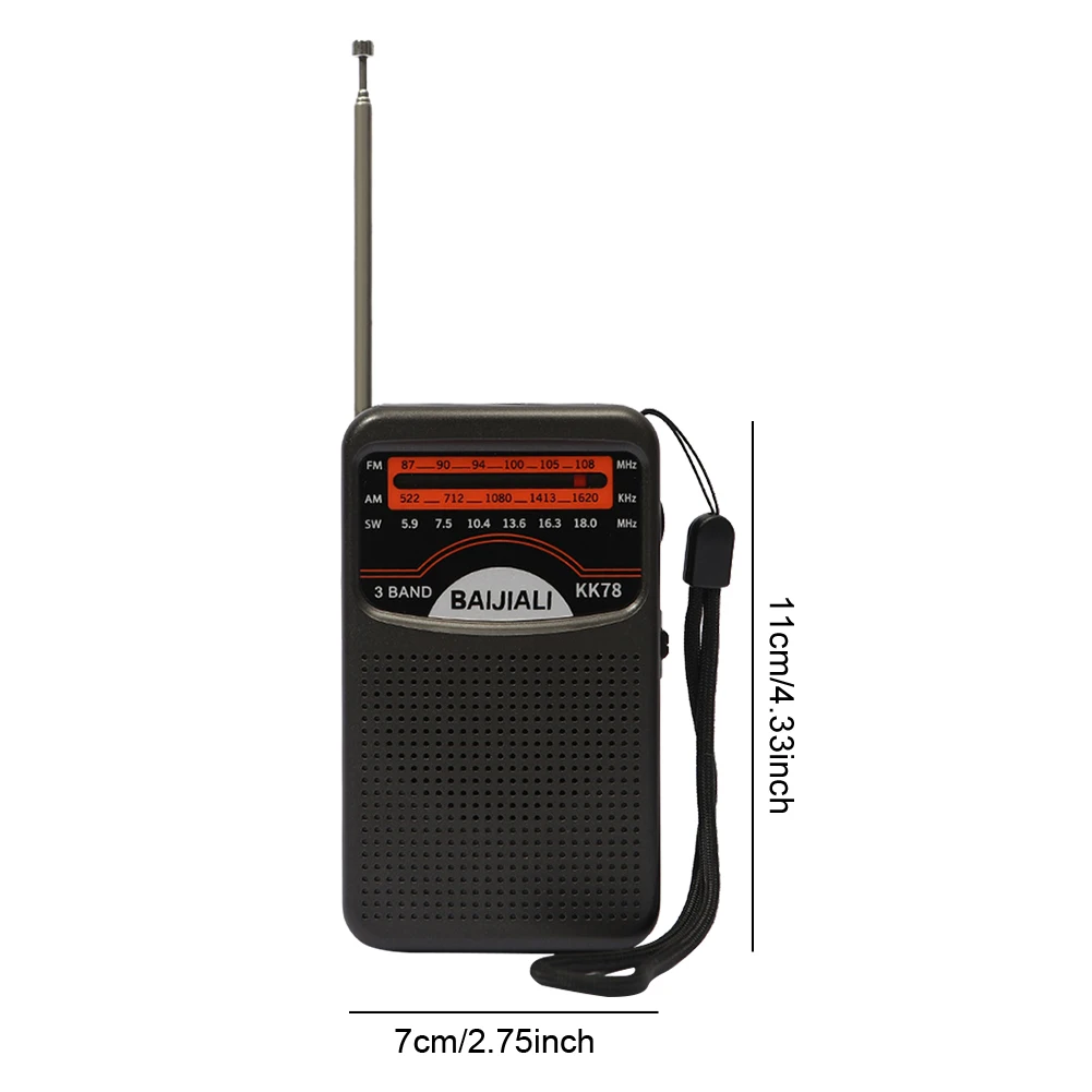 Portable Mini Radios Built-in Speaker Digital AM FM Radio Receiver Battery Radio With Telescopic Antenna For Indoor Outdoor Use