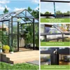 8x12x7.5 FT Polycarbonate Greenhouse Double Swing Doors 4 Vents 5.2FT Added Wall Height, Walk-in Large Aluminum Greenhouse 5
