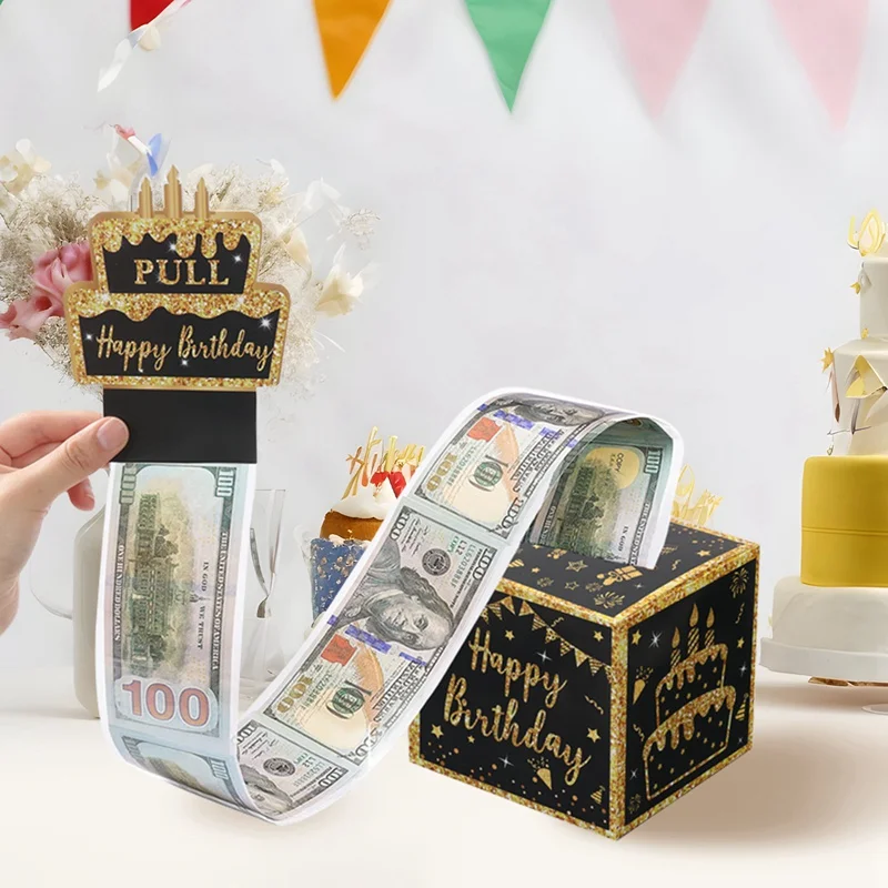 Birthday Money Gift Boxes with Pull-Out Happy Birthday Card, Fun Cash Surprise Packagin... - SKU MGB01127 - UGI Packaging