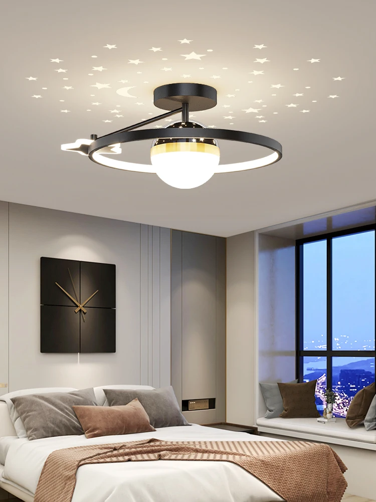 

Nordic Luxury Starry Sky LED Ceiling Lamp Is Used For Bedroom Living Room Kitchen White Black Remote Control Home Decoration