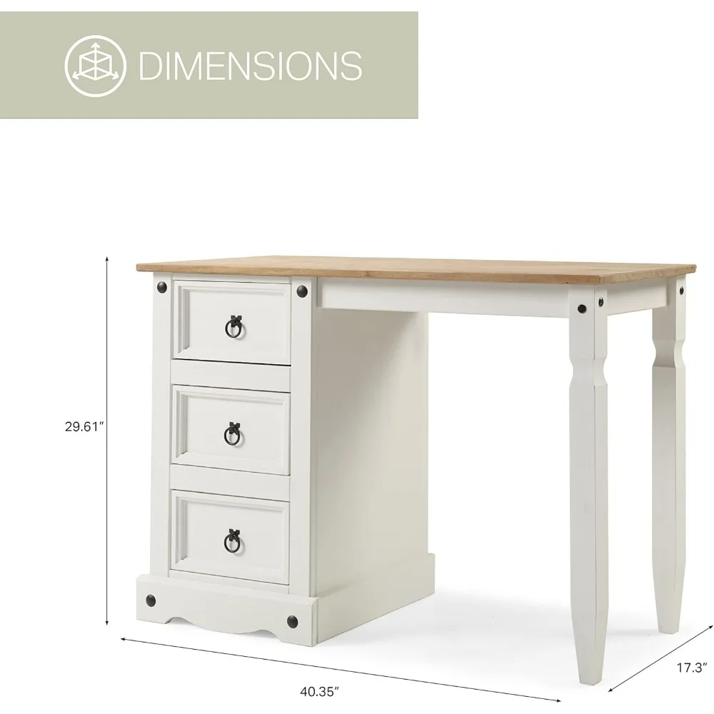 Cottage Series Wood Vanity/Desk, Corona Snow 3