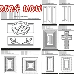 2024 new square Cutting Dies Scrapbook Diary Decoration Stencil Embossing Template DIY Greeting Card Handmade cross die