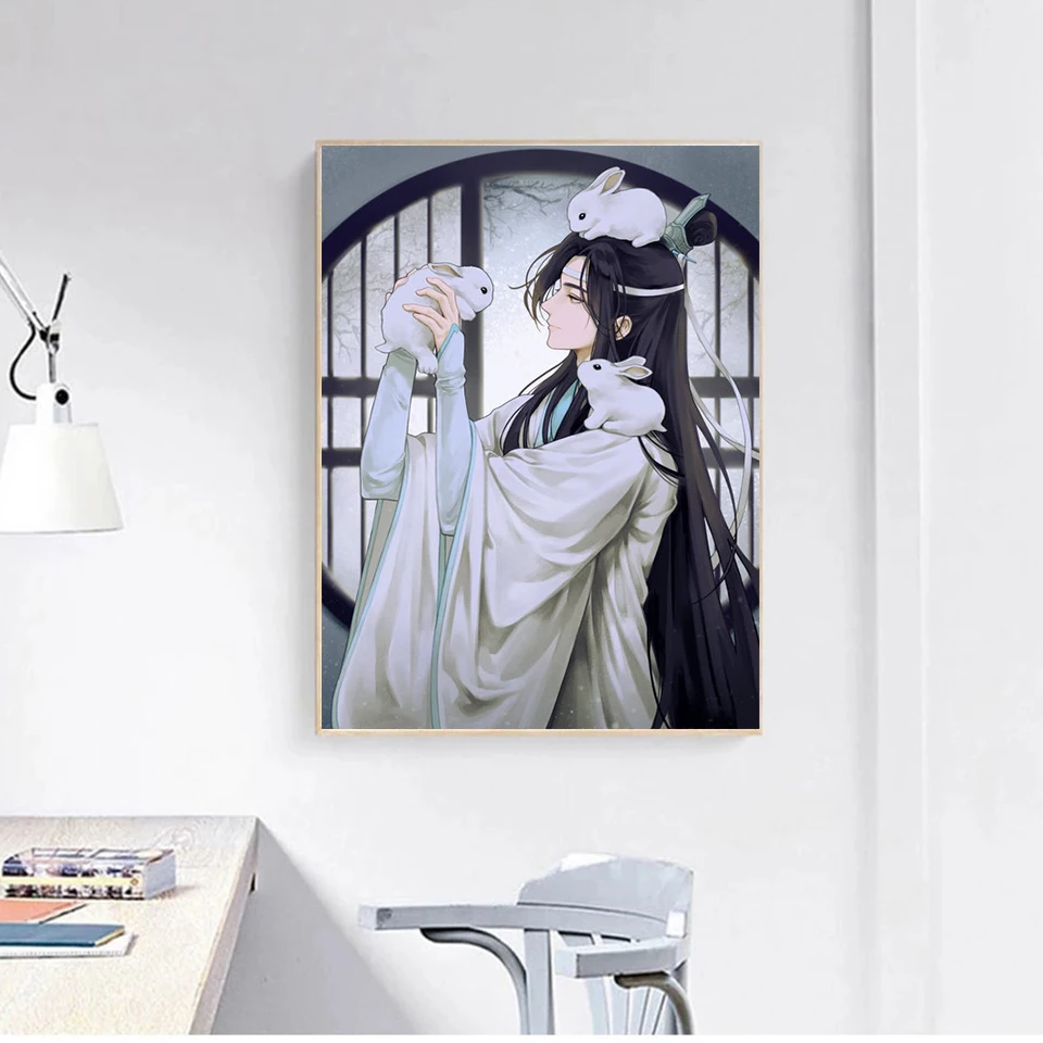 풀 다이아몬드 모자이크 모 다오 주시 그림 다이아몬드 페인팅 란 잔 애니메이션 자수 사각형 라운드 드릴 라인석 초상화