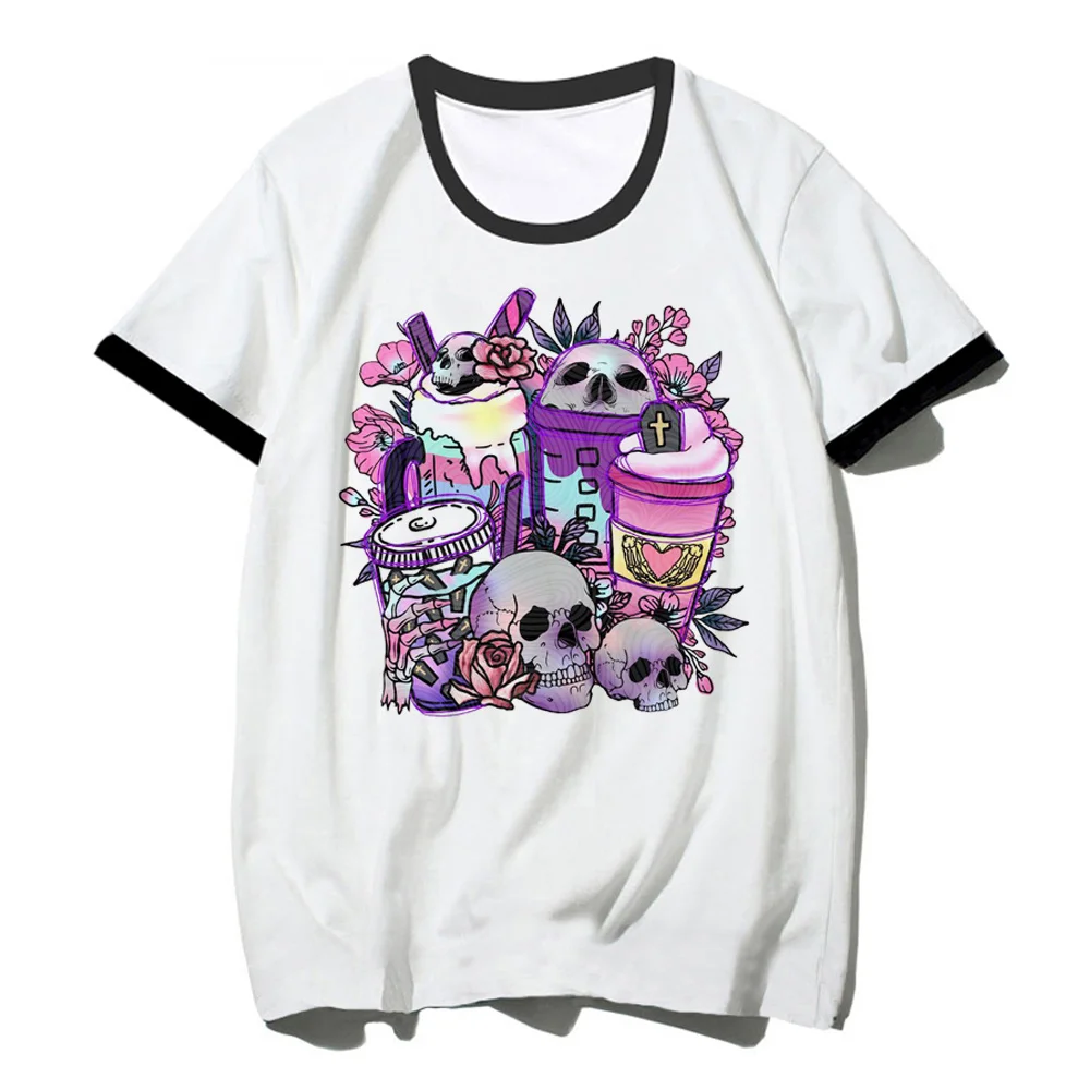 

gothic skull punk top women anime t-shirts female graphic clothes