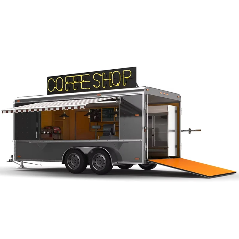 Coffee Shop Trailer Mobile Fast Food Restaurant Design Snack Equipment Supplies