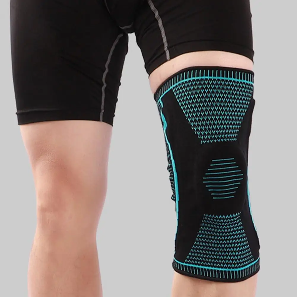 

1Pc Knee Brace Double Spring Bars Silicone Anti-slip Strip Padding Cushion Shock Absorption Sweat-absorbent Knee Protection Non-