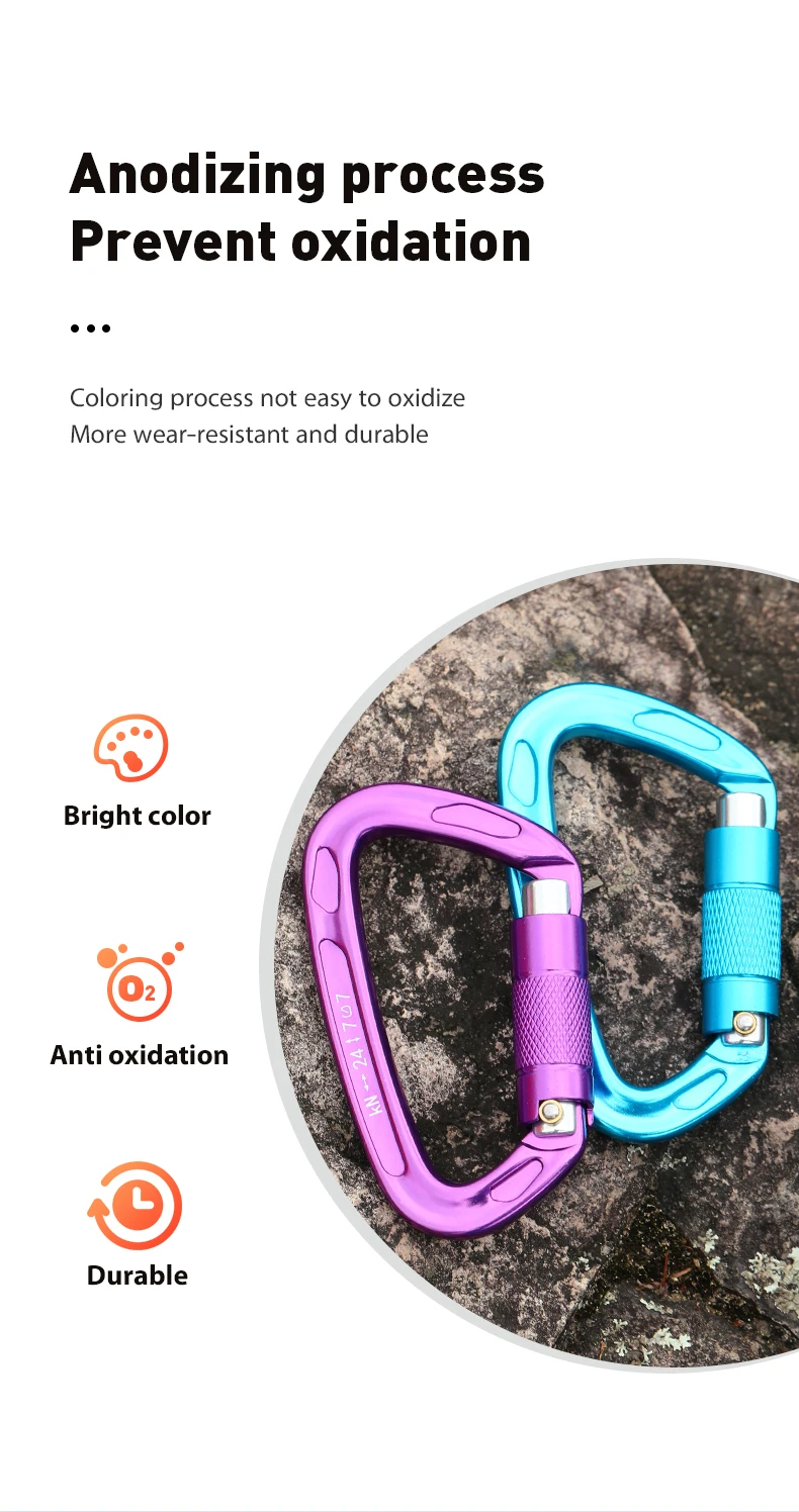 CLIWIZ Marke 24KN Outdoor Professionelle Karabiner 7075 Luftfahrt Aluminium Sicherheit Automatische Sperre Mit Zertifikate CE/UIAA – Detail 5